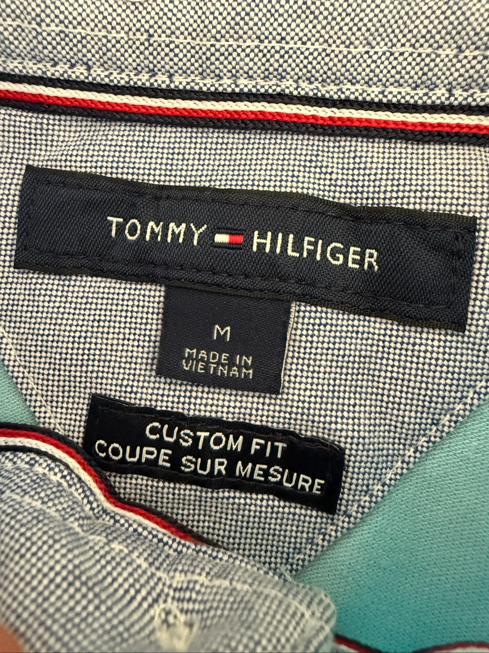 Polo Tommy Hilfiger Hombre M Custom Fit – Azul Cielo – Gran Logo Bordado – Vintage – Estado Perfecto – photo 8